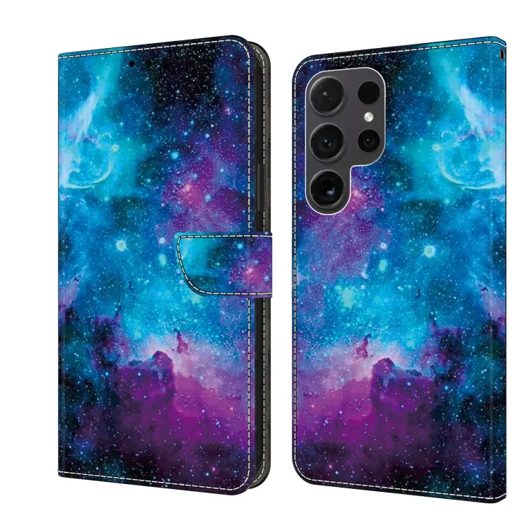 For Samsung Galaxy S24 Ultra 5G Crystal Painted Leather Phone case(Starry Sky)