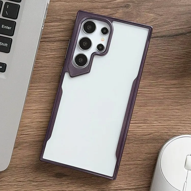 For Samsung Galaxy S24 Ultra 5G Electroplating TPU Frame Hybrid PC Phone Case(Purple)