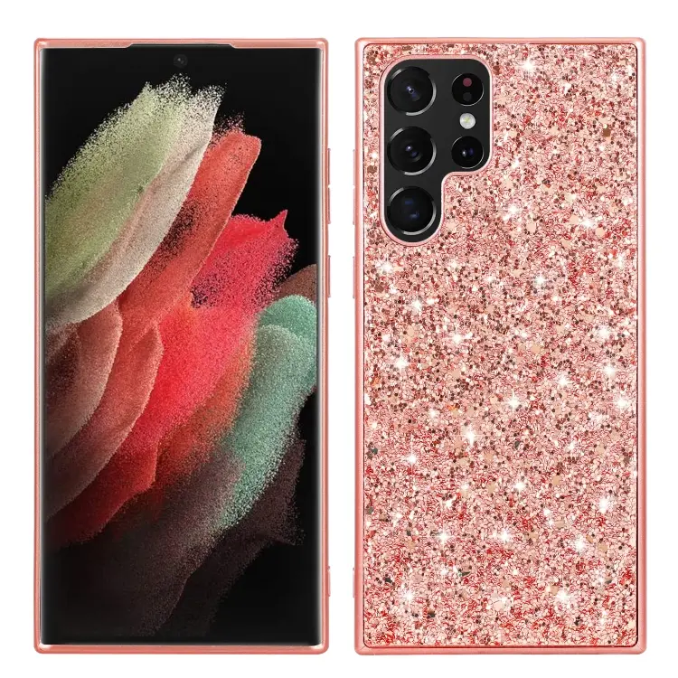 For Samsung Galaxy S24 Ultra 5G Glitter Powder TPU Phone Case(Rose Gold)
