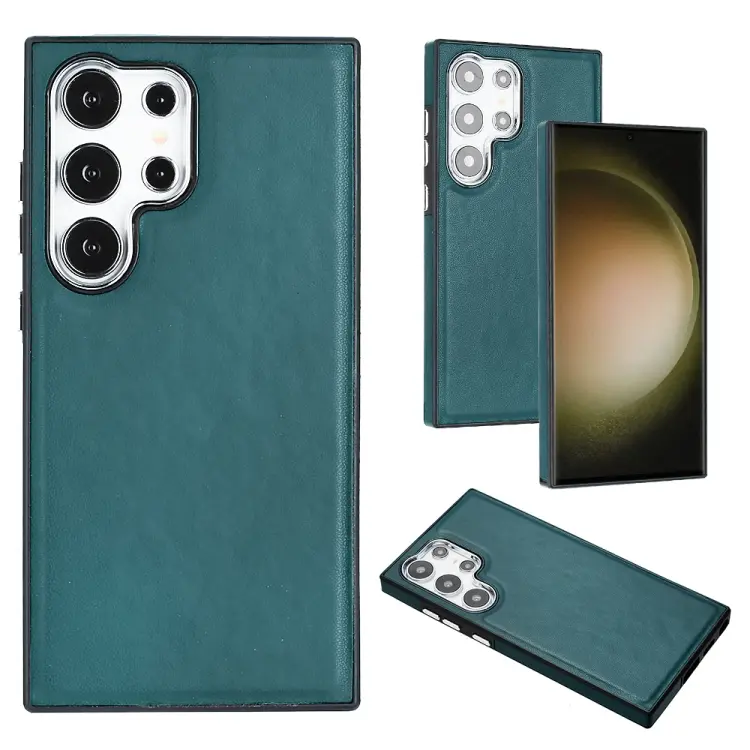 For Samsung Galaxy S24 Ultra 5G Leather Texture Full Coverage Phone Case(Green)