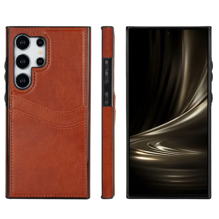 For Samsung Galaxy S24 Ultra 5G Litchi Leather Skin Card Slots Phone Case(Brown)