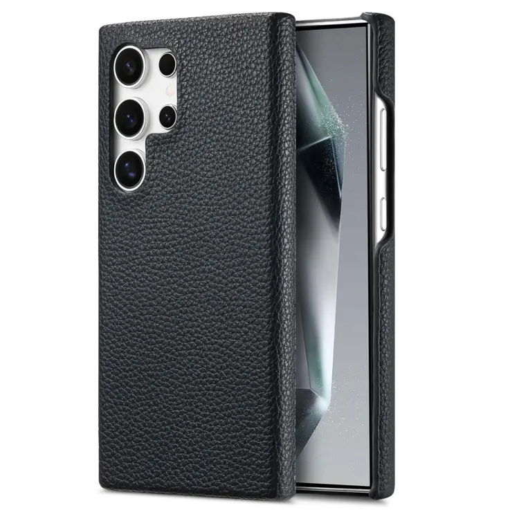For Samsung Galaxy S24 Ultra 5G Litchi Oil Edge Leather Back Phone Case(Black)