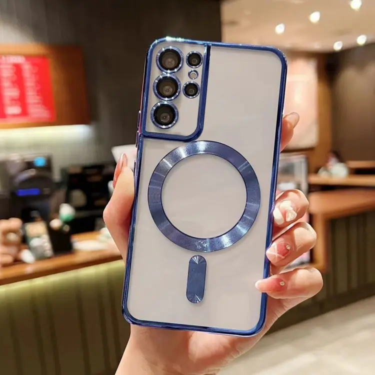 For Samsung Galaxy S24 Ultra 5G MagSafe Electroplating TPU Phone Case(Blue)