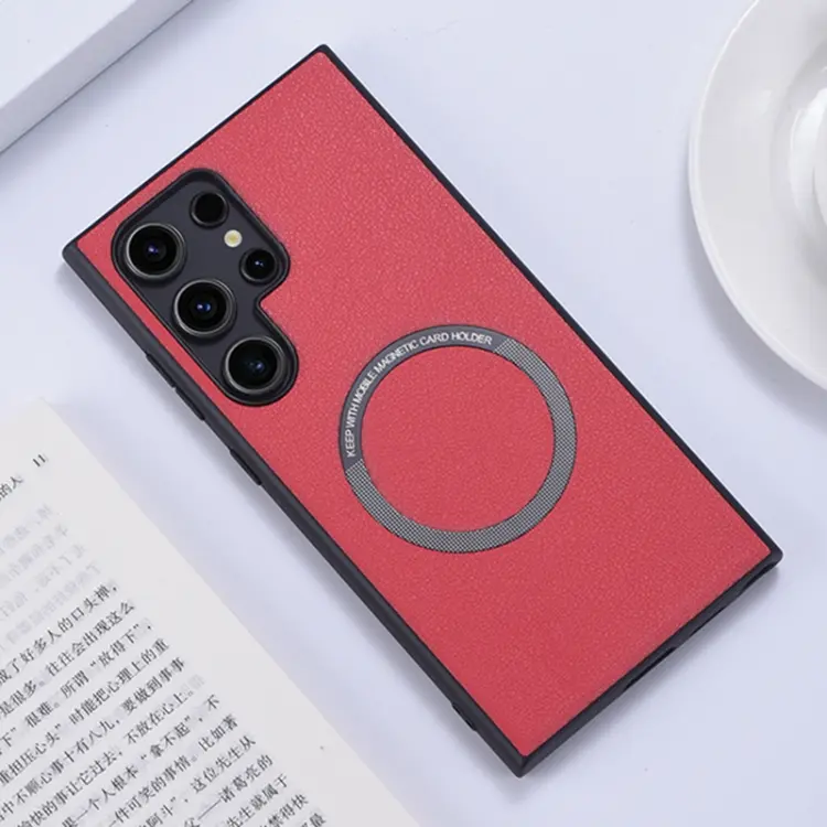 For Samsung Galaxy S24 Ultra 5G PU MagSafe Magnetic Phone Case(Red)
