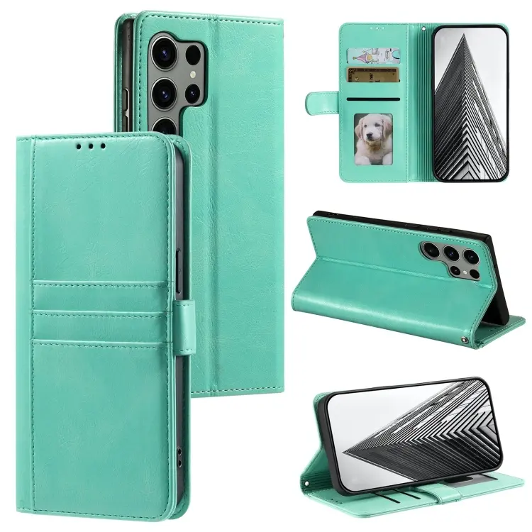 For Samsung Galaxy S24 Ultra 5G Simple 6-Card Wallet Leather Phone Case(Green)