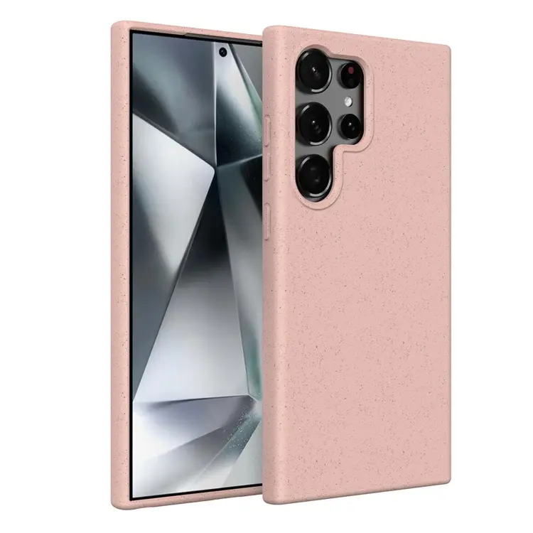 For Samsung Galaxy S24 Ultra 5G Wheat Straw Material + TPU Phone Case(Pink)