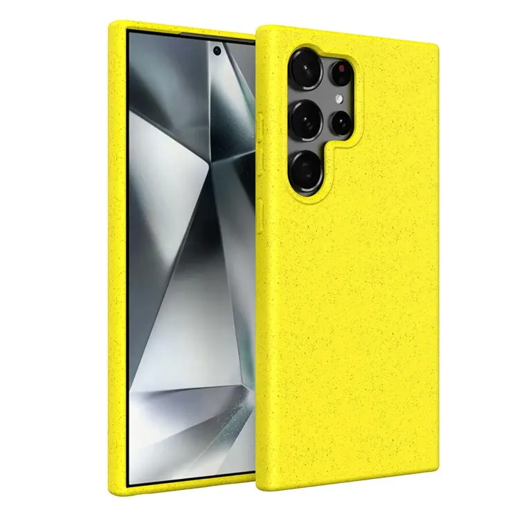 For Samsung Galaxy S24 Ultra 5G Wheat Straw Material + TPU Phone Case(Yellow)