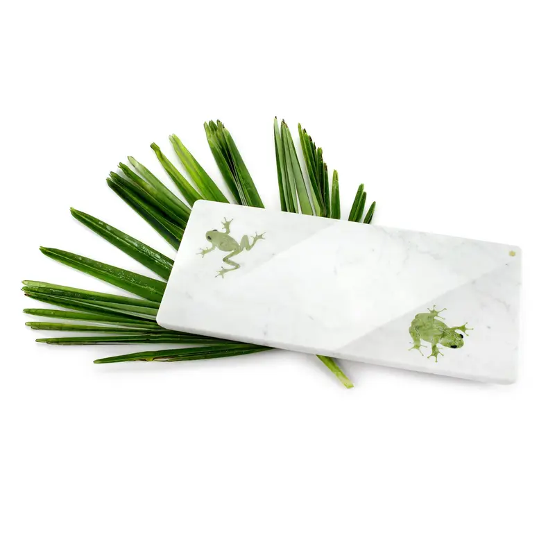 Frogs in Summer - big centerpiece/serving plate in marble