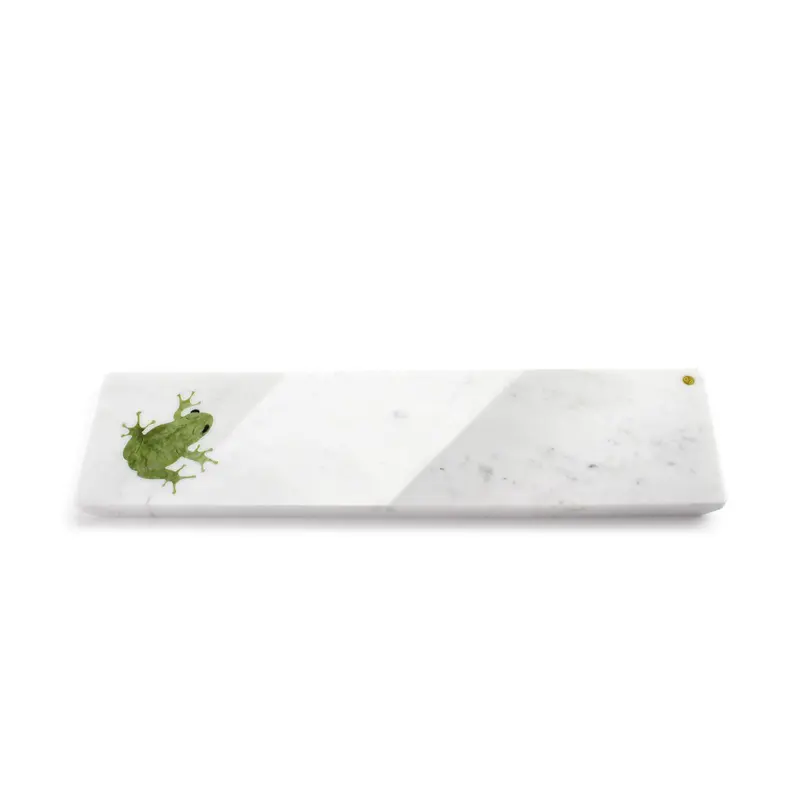 Frogs in Summer - medium size centerpiece/serving plate in marble