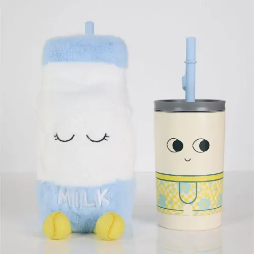 Fuzzie Millie - Borraccia termica da 360 ml con rivestimento in peluche