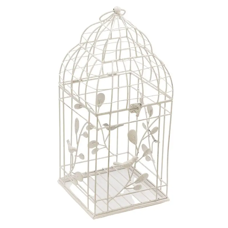 Gabbietta in metallo bianco 21x21H47