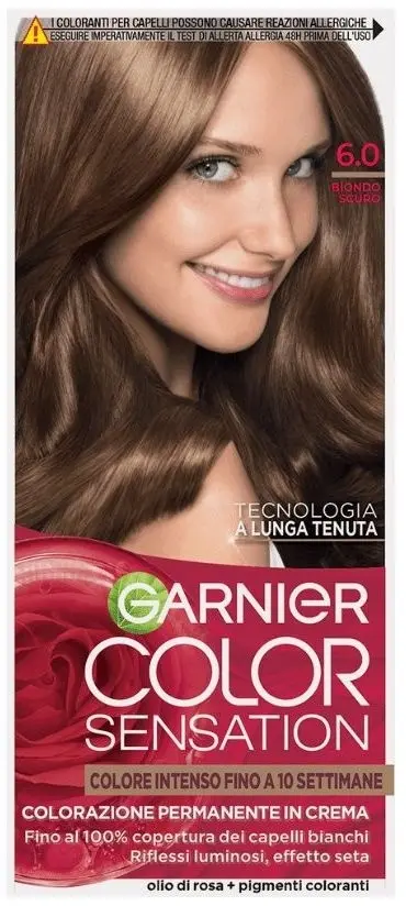 GARNIER COLOR SENSATION COLORAZIONE PERMANENTE IN CREMA 6.0 BIONDO SCURO