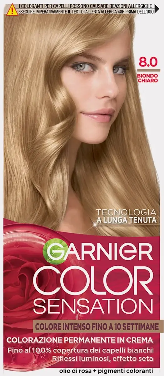 GARNIER COLOR SENSATION COLORAZIONE PERMANENTE IN CREMA 8.0 BIONDO CHIARO