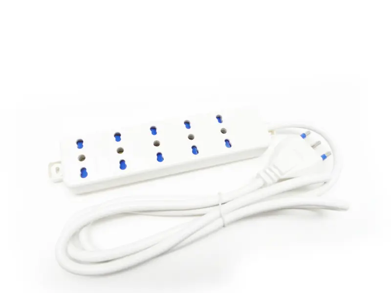 GBC MULTIPRESA SEMPLICE 5 POSTI BIPASSO CON SPINA 16A CAVO M1,5