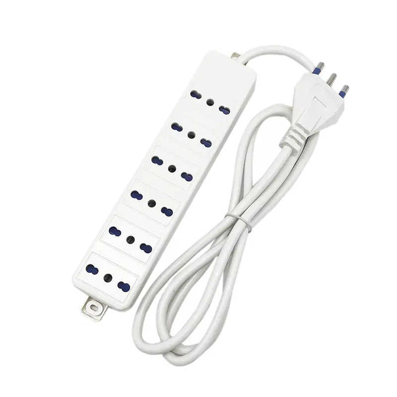GBC MULTIPRESA SEMPLICE 6 POSTI BIPASSO CON SPINA16A E CAVO M1,5