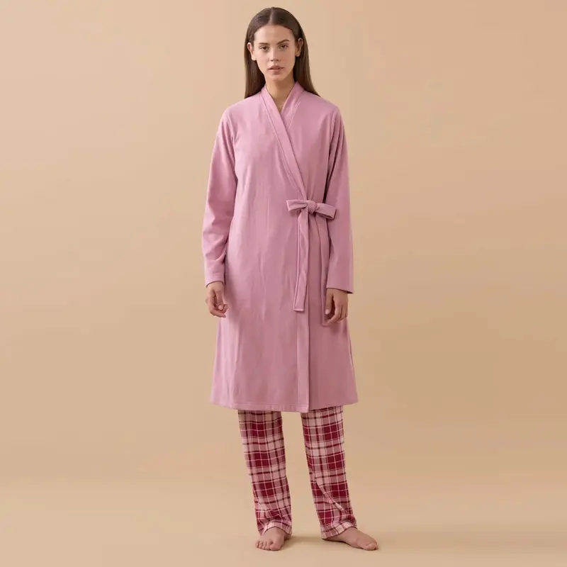 GE2985 - Vestaglia invernale donna micropile sciallata