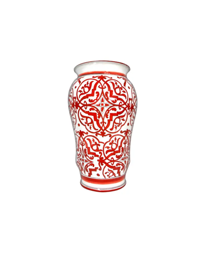 Geometric Red Ceramic Umbrella Stand