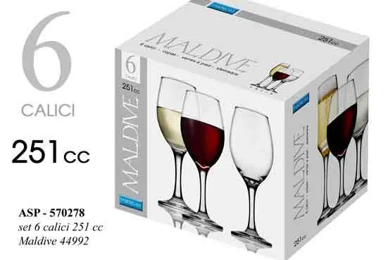 GICOS 6 CALICI VINO MALDIVE 251CC