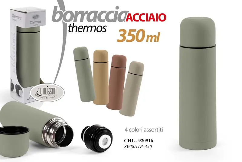 GICOS BORRACCIA THERMOS ACCIAIO 350ML COLORI ASSORTITI