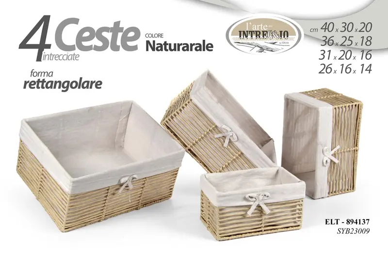 GICOS CESTA INTRECCIATA RETTANGOLARE CM.40X30X20