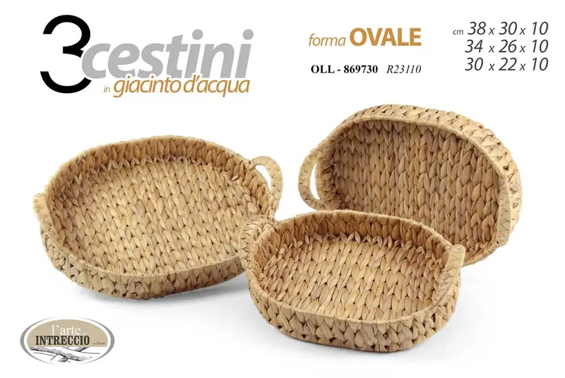 GICOS CESTINO IN GIACINTO D'ACQUA FORMA OVALE CM.38X30X10 R23110