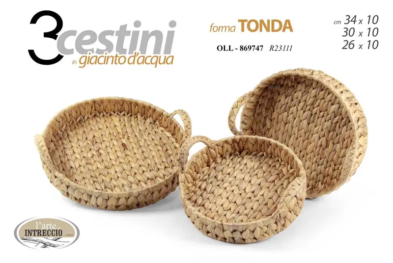 GICOS CESTINO IN GIACINTO D'ACQUA FORMA TONDA CM.34X10 R23111