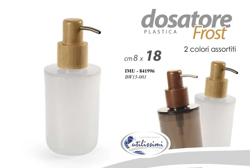 GICOS DOSATORE SAPONE LIQUIDO PLASTICA FROST CM.8X18 COLORI ASSORTITI