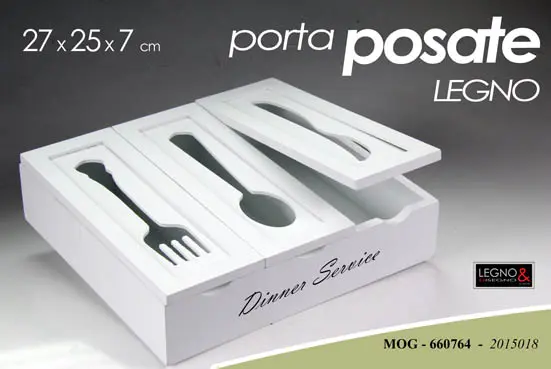 GICOS PORTA POSATE IN LEGNO CM.27X25X7 MOG-660764