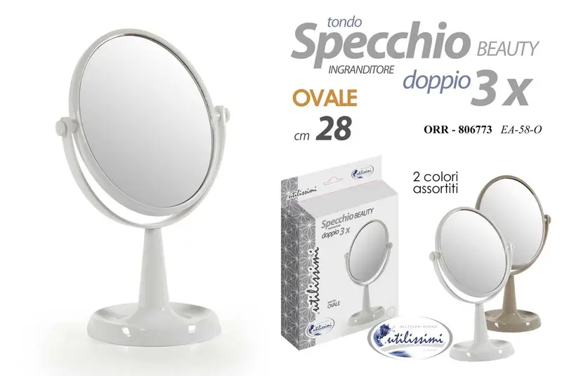 GICOS SPECCHIO BEAUTY DOPPIO 3X CM.28 2 COLORI ASSORTITI