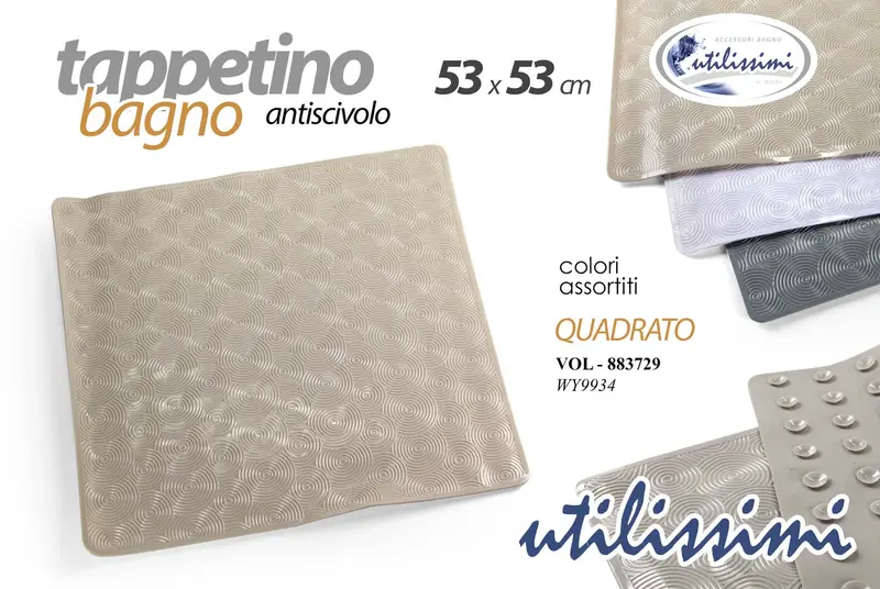 GICOS TAPPETINO BAGNO ANTISCIVOLO QUADRATO CM.53X53 COLORI ASSORTITI VOL-883729