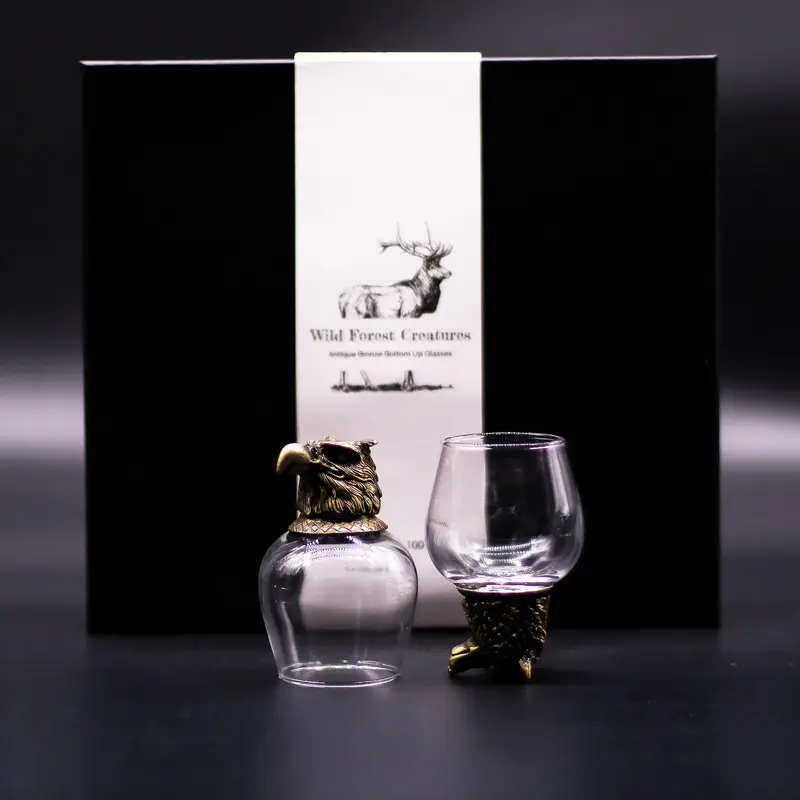 Gift Set of 6 Glasses (100ml) - Mystical Creatures - Antique Bronze