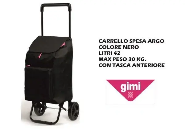 GIMI CARRELLO SPESA NEW ARGO 42LT NERO