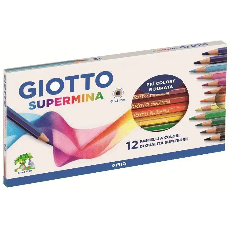 GIOTTO SUPERMINA 12 PASTELLI A COLORI 4 MM
