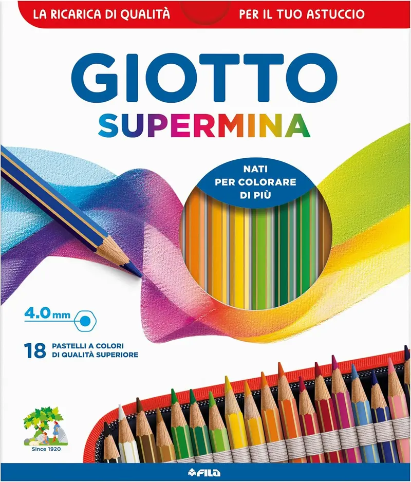 GIOTTO SUPERMINA 18 PASTELLI A COLORI 4MM