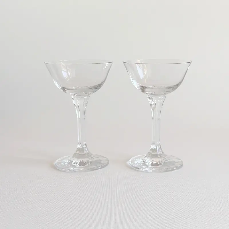 Glass Champagne Coupes | Set of 2