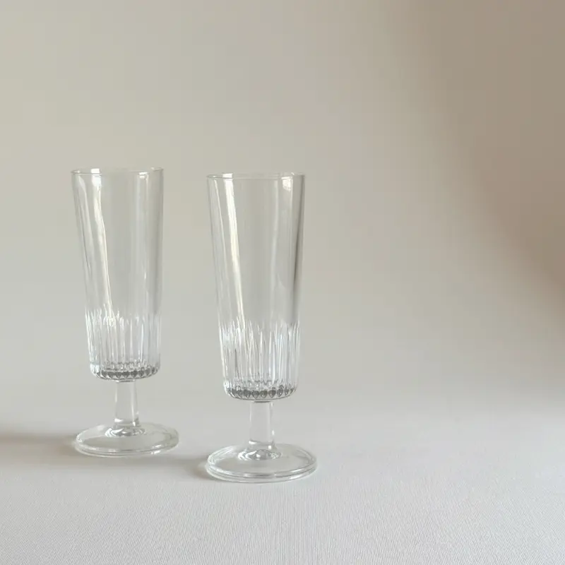 Glass Champagne Flutes | Set of 2