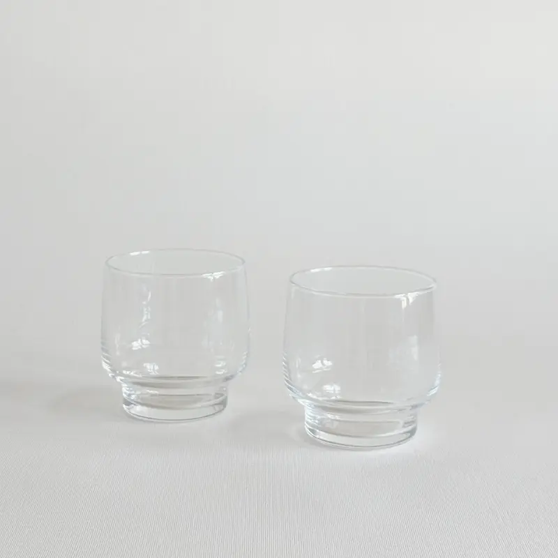 Glass Tumblers | Set of 2 · 1970s Italian
