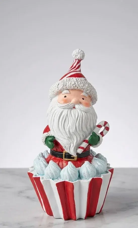 Gnomo Babbo Natale in Resina Cupcake – 20 cm