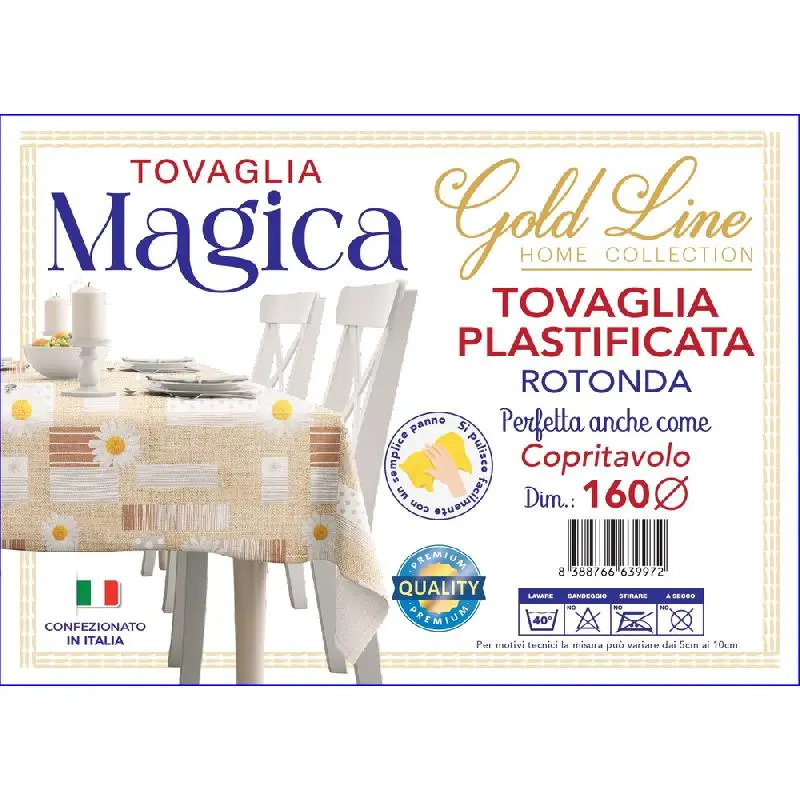 GOLD LINE TOVAGLIA MAGICA GENERICA PLASTIFICATA TONDA CM.160