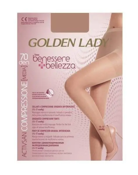 GOLDEN LADY COLLANT ACTIVSAN COMPRESSIONE 70DEN PLAYA 2-S