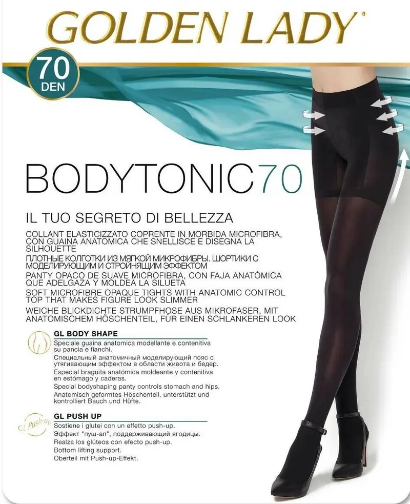 GOLDEN LADY COLLANT BODYTONIC 70DEN NERO 3-M