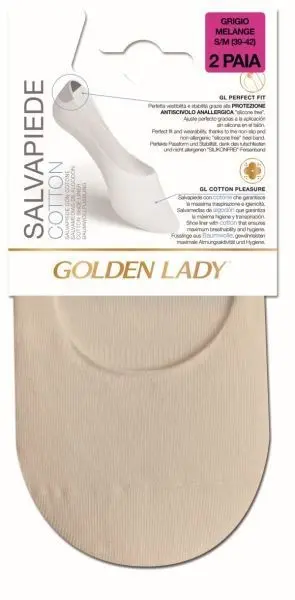 GOLDEN LADY SALVAPIEDE COTTON 2 PAIA M/L 39/42 NATURALE