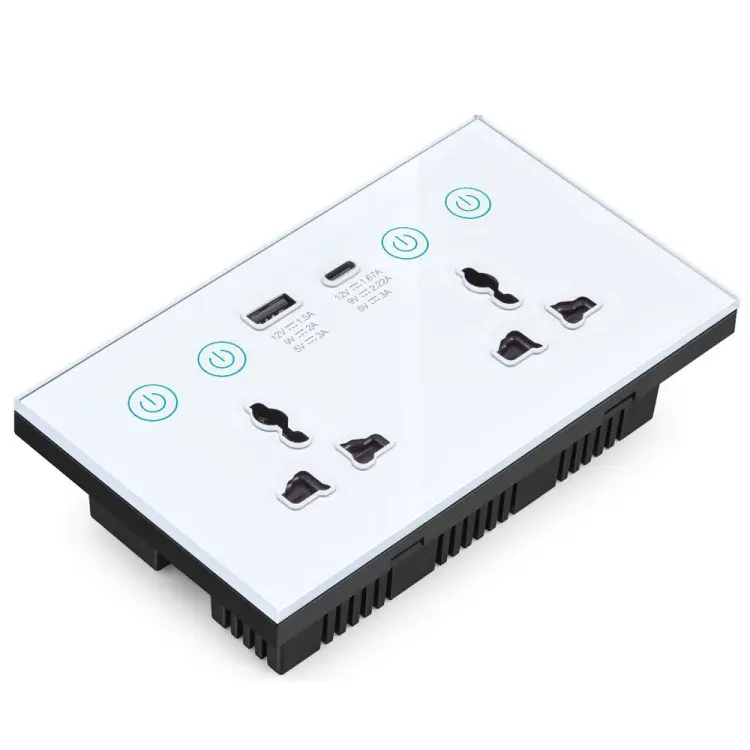 Graffiti Smart Socket With Switch USB+Type-C Dual Port Remote Control Socket, UK Plug, Style
