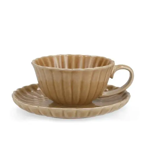 H&H - Set 6 Tazze Colazione Lotus Beige 400 cc