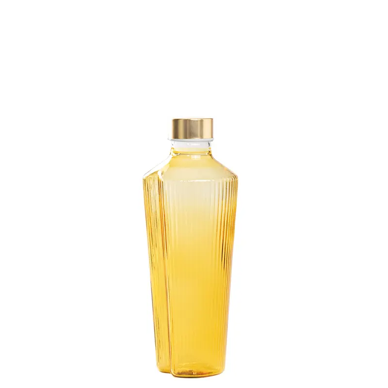 Handy bottiglia Color Giallo Senape 0,9 Lt - box con 2 Tappi ermetici inclusi - argento ed oro