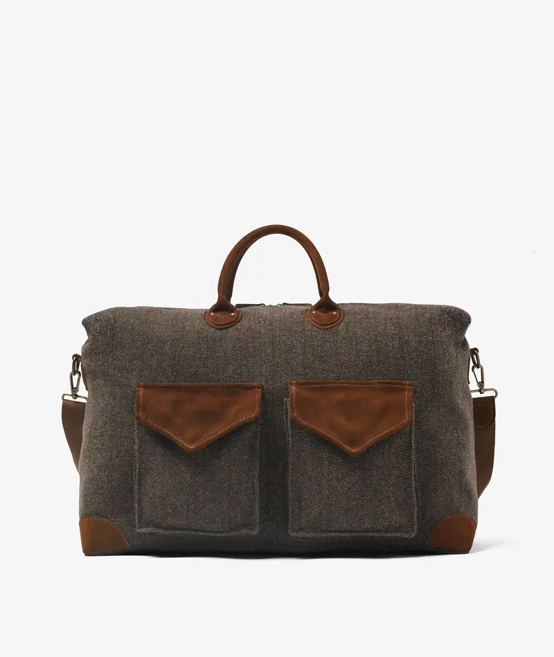 Harvard Safari Duffel Bag Tweed Deluxe - Chocolate