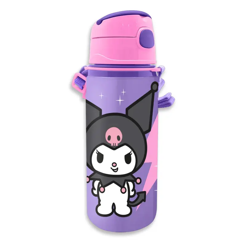 HELLO KITTY KUROMI BORRACCIA IN ALLUMINIO CON CANNUCCIA 600ML