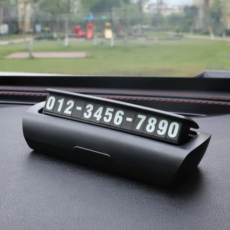 Hidden Luminous Temporary Parking Sign With Car Number, Color