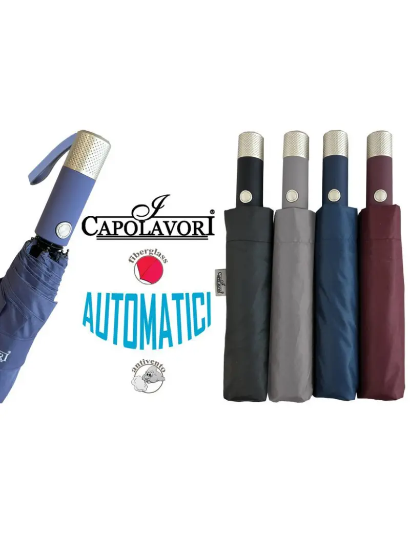 I CAPOLAVORI OMBRELLO MINI UOMO AUTOMATICO TINTA UNITA 6172 COLORI ASSORTITI