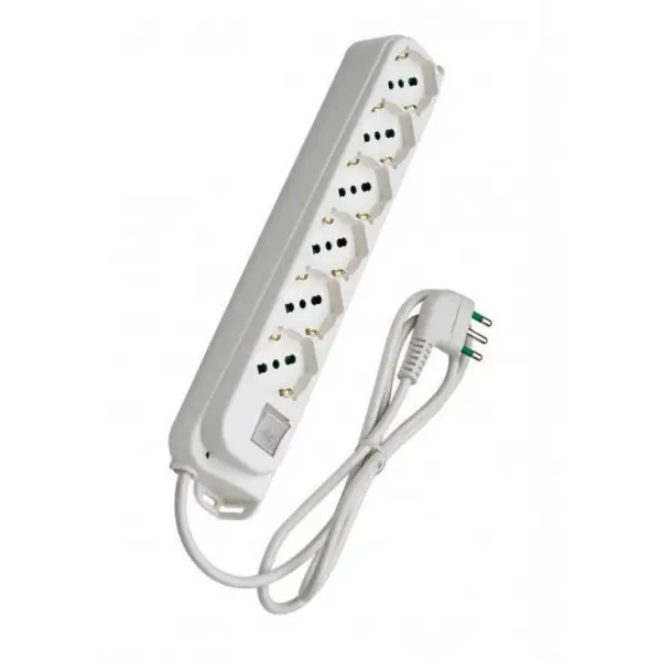 IMPERIA MULTIPRESA 6 POSTI SCHUKO+ INTERRUTTORE 16/A CAVO 1,5MT